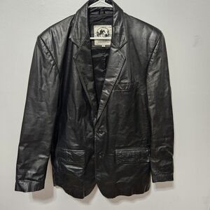 Vtg Saddlery Cooper Collection Size 44 Black Leather Horse Show Jacket B13
